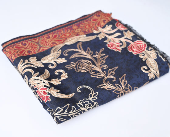 Pashmina Beautiful Embroidery Navy Blue Colour Ladies Shawl 🪡